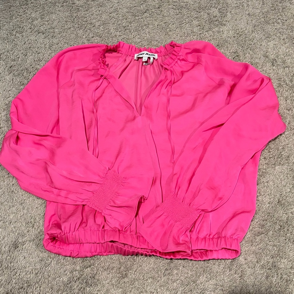 Elegant Pink Women's Ruffled Blouse